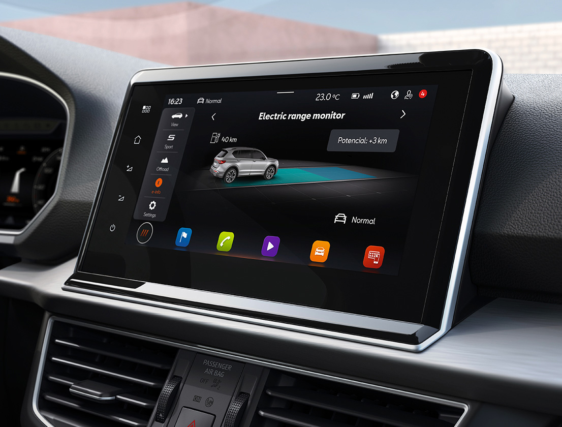 SEAT Tarraco automobilio navigacijos sistemos ekranas