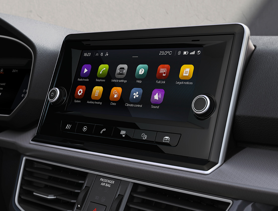SEAT Tarraco automobilio medijų sistemos ekranas  